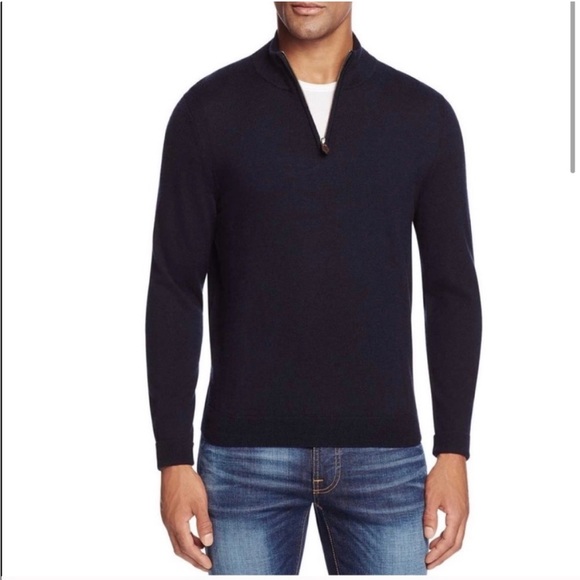 Bloomingdale's Other - Bloomingdale’s The Men’s Store 100% Merino wool quarter zip long sleeve classic